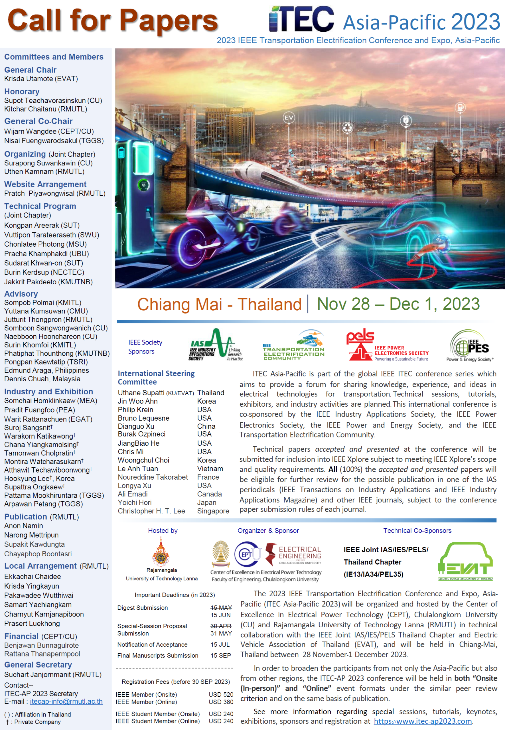 :) Call for Paper: "2023 IEEE Transportation Electrification Conference and Expo, Asia-Pacific"